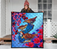 Guam Premium Quilt - KoKo Bird With Map - Polynesian Pride