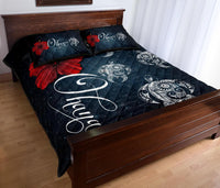 Hawaii Ohana Turtle Hibiscus Galaxy Quilt Bed Set - Polynesian Pride