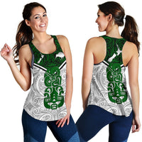 Combo Racerback Tank and Women Short New Zealand Maori Rugby Pride Version - White - Polynesian Pride