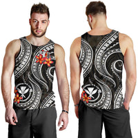 Polynesian Hawaii Men Tank Top - Black Plumeria BLACK - Polynesian Pride