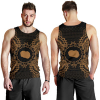 Cook Islands Polynesian Men Tank Top Map Gold - Polynesian Pride