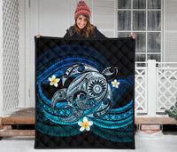 Hawaii Turtle Plumeria Polynesian Premium Quilt - Mela Style - Polynesian Pride