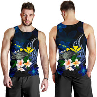 Polynesian Hawaii Men's Tank Top - Turtle With Plumeria Flowers - Polynesian Pride