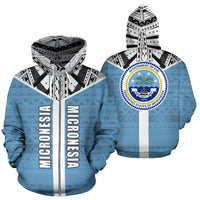 Federated States of Micronesia All Over Zip up Hoodie Micronesian Homeland Unisex Blue - Polynesian Pride