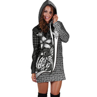 Polynesian Hawaii Hoodie Dress White - Turtle with Hook - Polynesian Pride