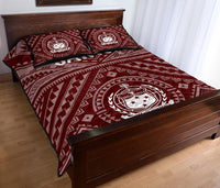 Samoa Quilt Bed Set - Samoa Seal In Polynesian Tattoo Style (Red) - Polynesian Pride