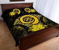 Vanuatu Polynesian Quilt Bed Set Hibiscus Yellow - Polynesian Pride