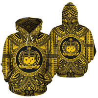 Samoa ll Over Hoodie Samoa Coat of rms Polynesian Gold Black - Polynesian Pride