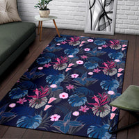 Tropical Palm Tree And Flower Rug - Polynesian Pride