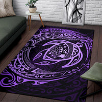 Hawaiian Map Turtle Polynesian Circle Rug AH - Polynesian Pride