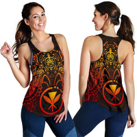 Polynesian Hawaii Women's Racerback Tank - Red Turtle Manta Ray RED - Polynesian Pride