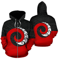 New Zealand Maori Koru Zip up Hoodie - Polynesian Pride