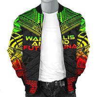 Wallis And Futuna Polynesian Chief Men's Bomber Jacket - Reggae Version - Polynesian Pride