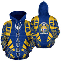 Nauru All Over Zip up Hoodie Polynesian Tattoo Style Unisex White - Polynesian Pride