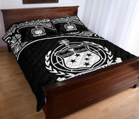 Samoa Quilt Bed Set - Samoa Coat Of Arms Polynesian Black Curve Version - Polynesian Pride