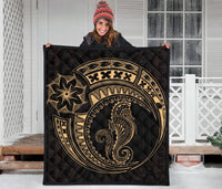 Polynesian Quilt - Polynesian Gold Seahorse Tattoo - Polynesian Pride