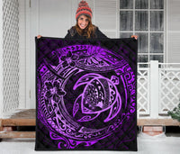 Hawaiian Turtle Polynesian Purple Premium Quilt - Polynesian Pride