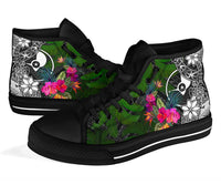 Yap High Top Shoes - Turtle Plumeria Banana Leaf - Polynesian Pride