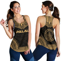 Palau Women's Racerback Tank - Polynesian Chief Gold Version - Polynesian Pride