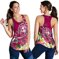 Tonga Women's Racerback Tank - Turtle Plumeria (Pink) - Polynesian Pride