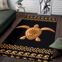 Golden Polynesian Turtle Area Rug - Polynesian Pride