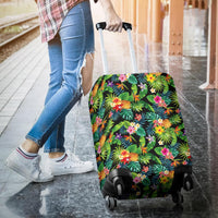 Tropical Pattern With Pineapples, Palm Leaves And Flowers Luggage Cover - Polynesian Pride