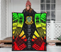 Tuvalu Premium Quilt - Tuvalu Coat Of Arms Polynesian Reggae Tattoo - Polynesian Pride