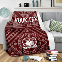 Samoa Personalised Premium Blanket - Samoa Seal In Polynesian Tattoo Style (Red) - Polynesian Pride