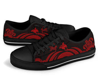 Papua New Guinea Low Top Canvas Shoes - Red Tentacle Turtle - Polynesian Pride