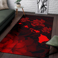 Hawaii Turtle Hibiscus Map Polynesian Area Rug AH - Polynesian Pride