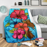 Ocean Hibiscus Premium Blanket - Polynesian Pride