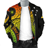 Papua New Guinea Personalised Men's Bomber Jacket - PNG Bird And Polynesian Decorative Pattern - Polynesian Pride