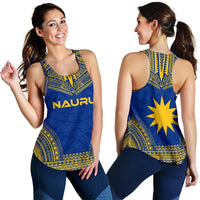Nauru Women's Racerback Tank - Polynesian Chief Flag Version - Polynesian Pride