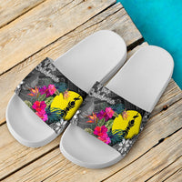 New Caledonia Slide Sandals - Turtle Floral - Polynesian Pride