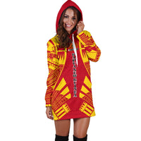 Papua New Guinea Hoodie Dress - Polynesian Tattoo Flag - Polynesian Pride