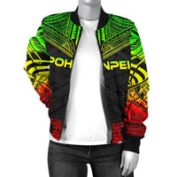Pohnpei Polynesian Chief Women'S Bomber Jacket - Reggae Version - Polynesian Pride