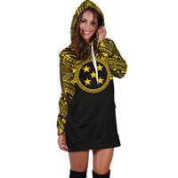 Gambier Islands Women Hoodie Dress - Gambier Islands Coat Of Arms Polynesian Gold Black - Polynesian Pride