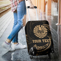 Tahiti Polynesian Custom Personalised Luggage Covers - Gold Tribal Wave - Polynesian Pride