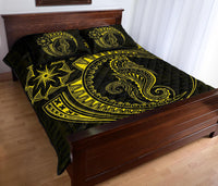 Polynesian Quilt Bed Set - Polynesian Yellow Seahorse Tattoo - Polynesian Pride