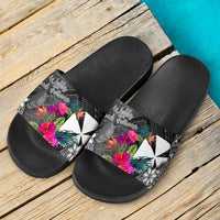 Wallis and Futuna Slide Sandals - Turtle Floral - Polynesian Pride