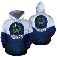 Pohnpei Polynesian Hoodie Pohnpei Flag Unisex White - Polynesian Pride