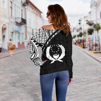 Pohnpei Custom Personalised Women's Off Shoulder Sweater - Curve Style - Polynesian Pride