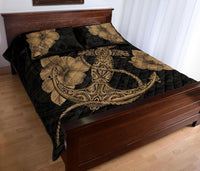 Anchor Poly Tribal Quilt Bed Set Gold - Polynesian Pride