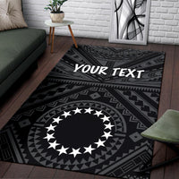Cook Island Personalised Area Rug - Seal With Polynesian Tattoo Style ( Black) - Polynesian Pride