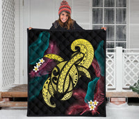 Hawaii Turtle Polynesian Tropical Premium Quilt - Ghia Style Yellow - Polynesian Pride