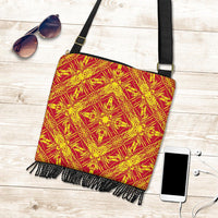 Polynesian Tribal Crossbody Boho Handbag Red And Yellow - Polynesian Pride