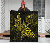 Polynesian Quilt - Polynesian Yellow Shark Warrior Tattoo - Polynesian Pride