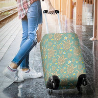 Turtle And Plumeria Luggage Cover - Polynesian Pride