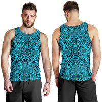Polynesian Men's Tank Top Grown Blue White White - Polynesian Pride