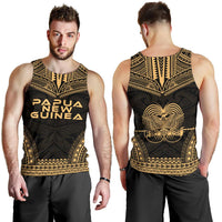 Papua New Guinea Men's Tank Top - Polynesian Chief Gold Version - Polynesian Pride